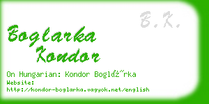boglarka kondor business card